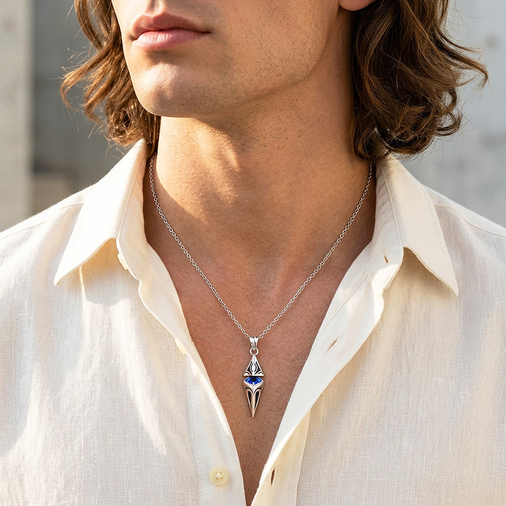 Starburst 3D Arrowhead Pendant | Men's Necklace | MN1104