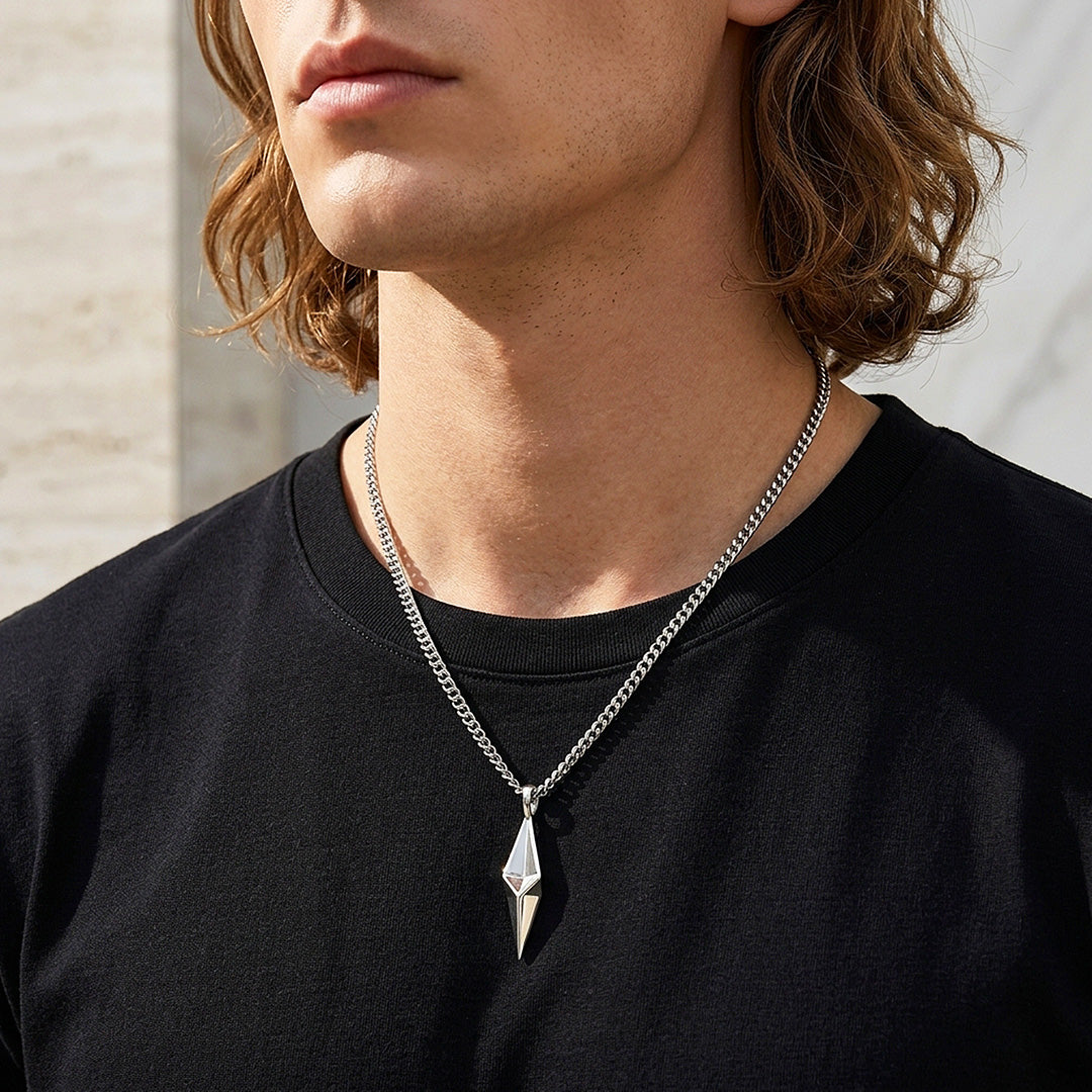 3D Geometric Diamond Pendant | Men&
