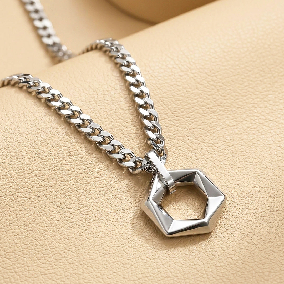 Open Hexagon Pendant | Men&