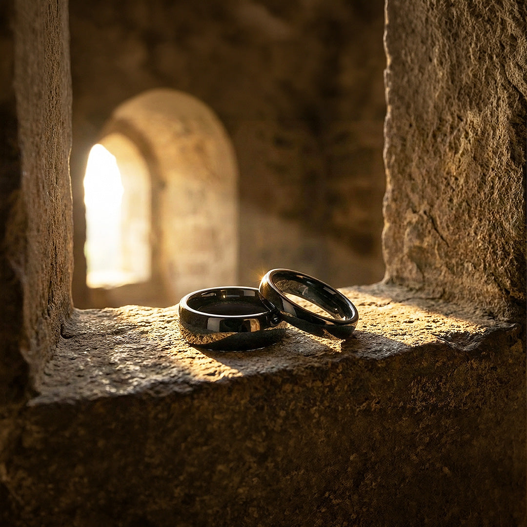 Magnate | Tungsten Couple Rings | Black Wedding Bands - Ring | Singapore Jewellery, Wedding Rings &amp; Gifts | Same Day Delivery | Tiara.com.sg