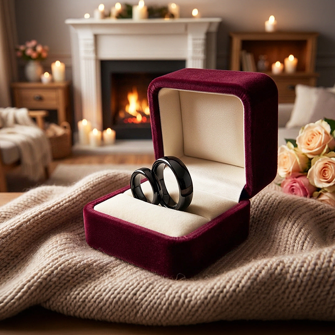 Magnate | Tungsten Couple Rings | Black Wedding Bands - Ring | Singapore Jewellery, Wedding Rings &amp; Gifts | Same Day Delivery | Tiara.com.sg