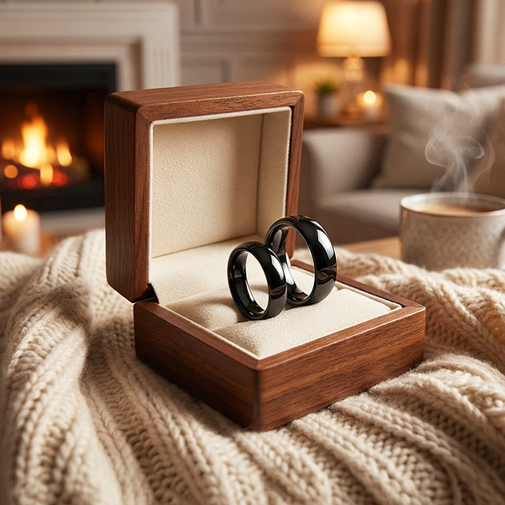 Magnate | Tungsten Couple Rings | Black Wedding Bands - Ring | Singapore Jewellery, Wedding Rings & Gifts | Same Day Delivery | Tiara.com.sg