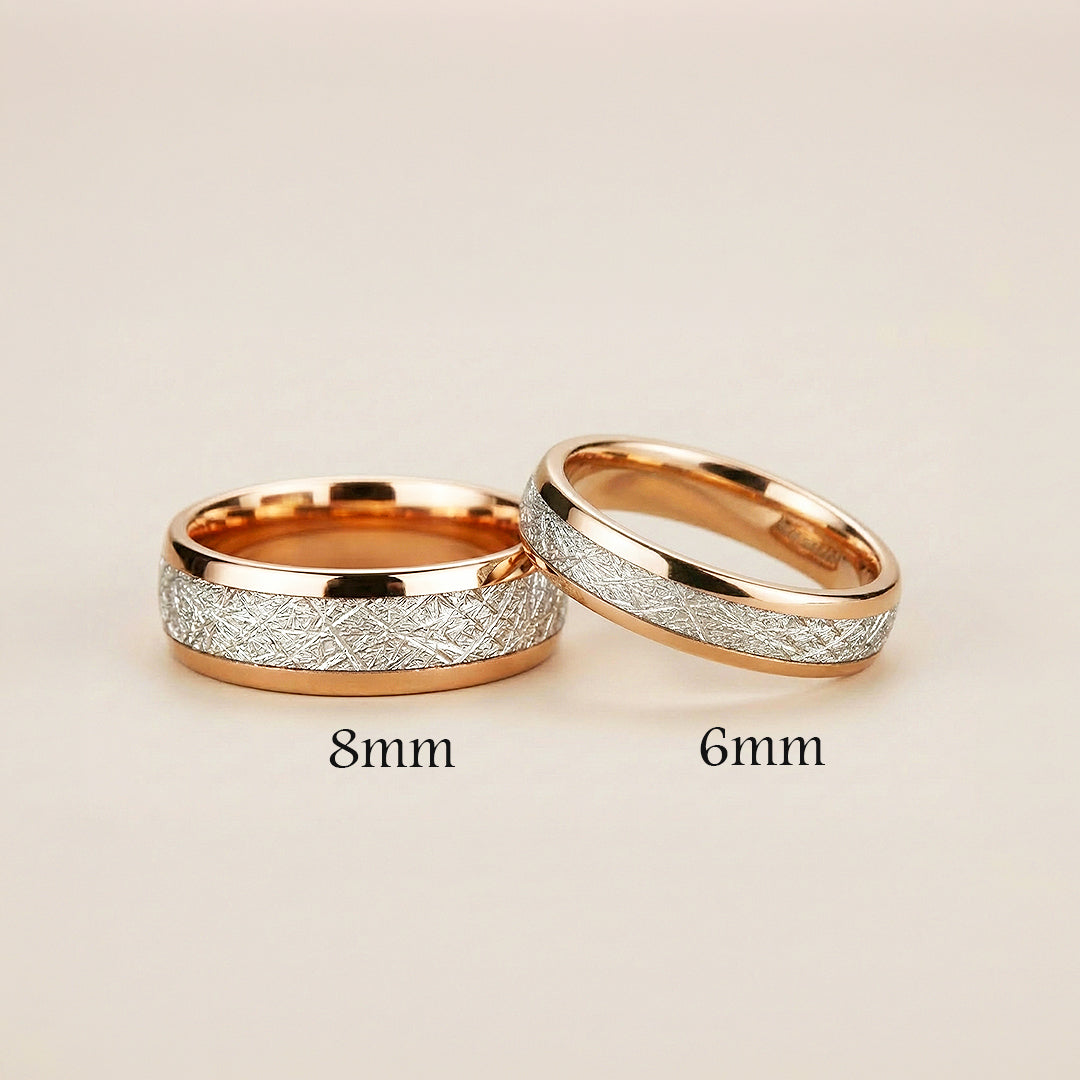 Meteorite | Tungsten Couple Rings | Rose Gold Wedding Bands - Ring | Singapore Jewellery, Wedding Rings &amp; Gifts | Same Day Delivery | Tiara.com.sg