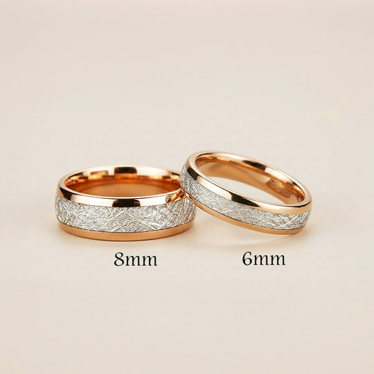 Meteorite | Tungsten Couple Rings | Rose Gold Wedding Bands - Ring | Singapore Jewellery, Wedding Rings &amp; Gifts | Same Day Delivery | Tiara.com.sg