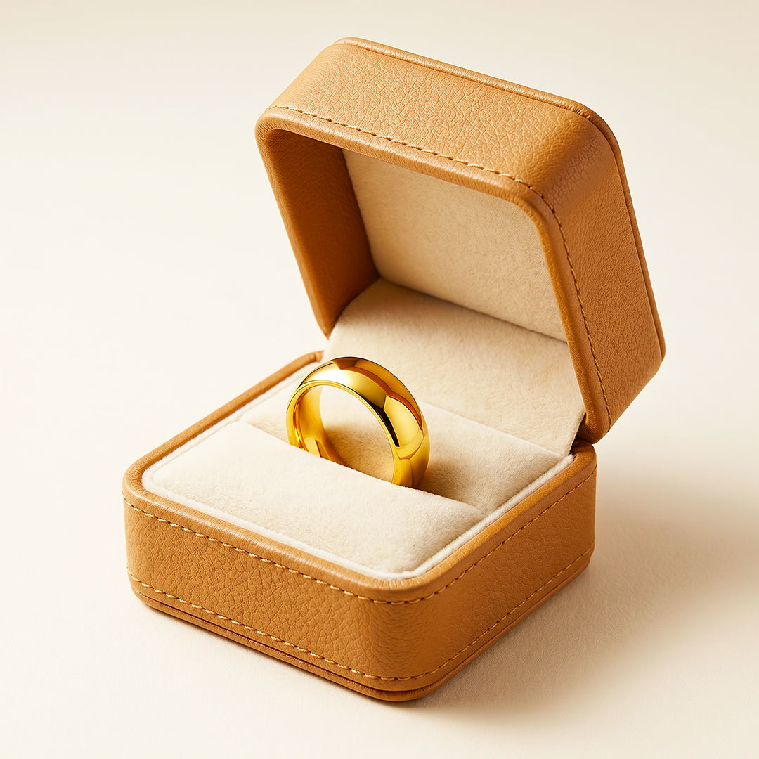 Midas Touch | High Polish Gold Domed Tungsten Carbide Ring
