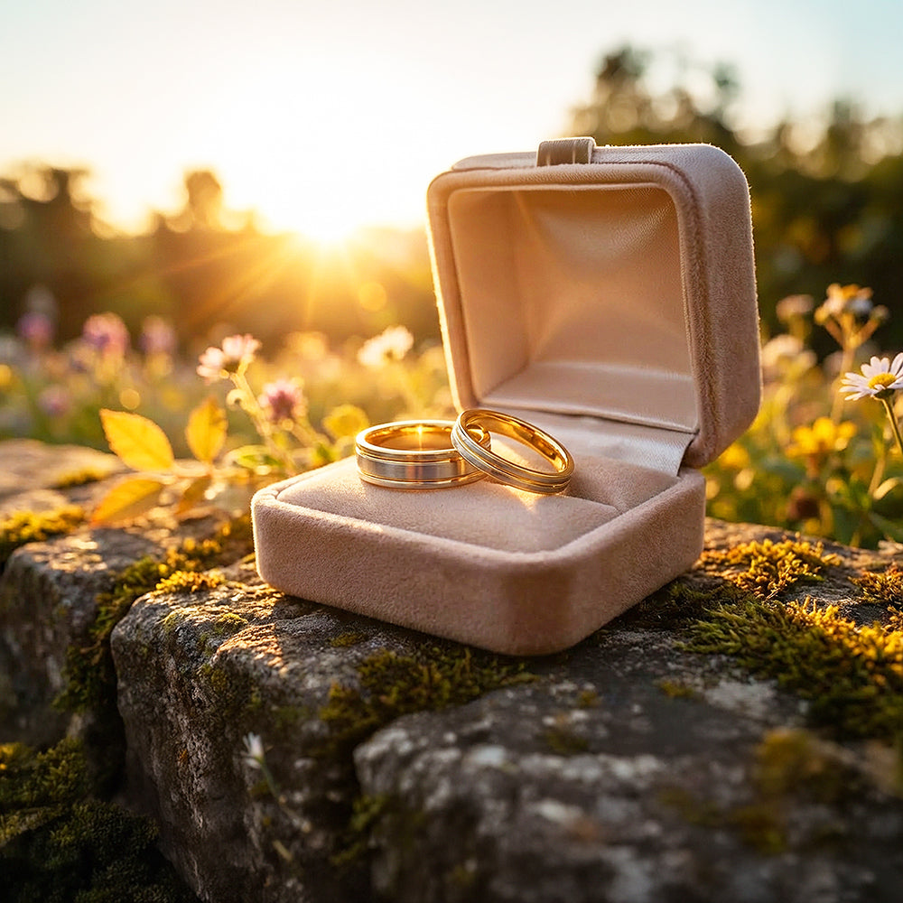 Mintage | Tungsten Couple Rings | Gold & Silver Wedding Bands - Ring | Singapore Jewellery, Wedding Rings & Gifts | Same Day Delivery | Tiara.com.sg