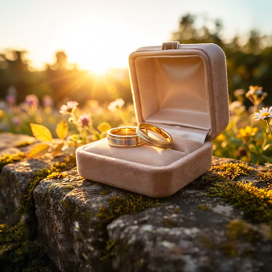 Mintage | Tungsten Couple Rings | Gold &amp; Silver Wedding Bands - Ring | Singapore Jewellery, Wedding Rings &amp; Gifts | Same Day Delivery | Tiara.com.sg