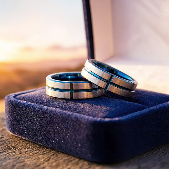 Niche | Tungsten Couple Rings | Silver Wedding Bands - Ring | Singapore Jewellery, Wedding Rings &amp; Gifts | Same Day Delivery | Tiara.com.sg