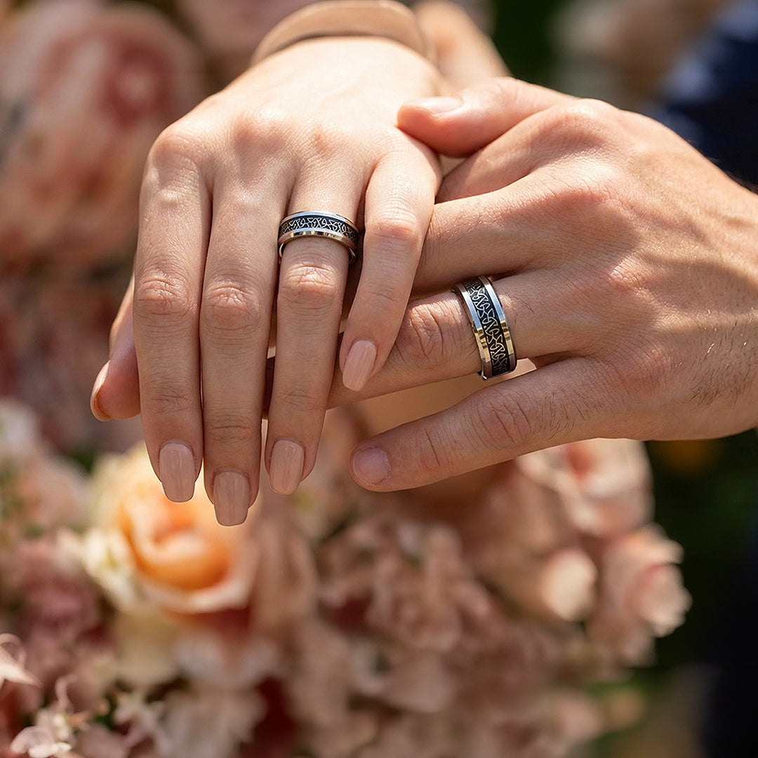 Nirvana | Tungsten Couple Rings | Silver Wedding Bands - Ring | Singapore Jewellery, Wedding Rings &amp; Gifts | Same Day Delivery | Tiara.com.sg