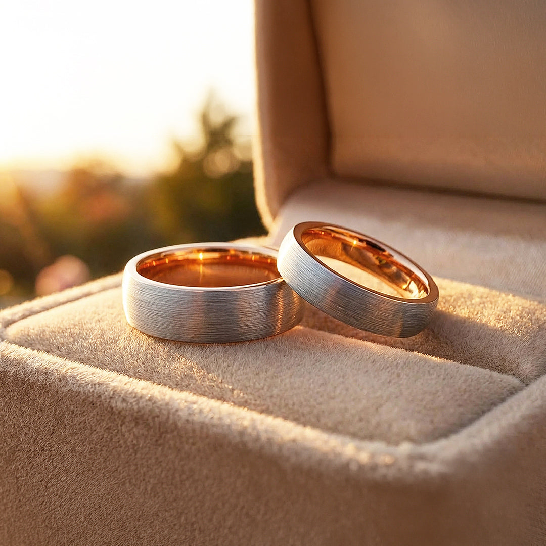 Noble | Tungsten Couple Rings | Silver Wedding Bands - Ring | Singapore Jewellery, Wedding Rings & Gifts | Same Day Delivery | Tiara.com.sg