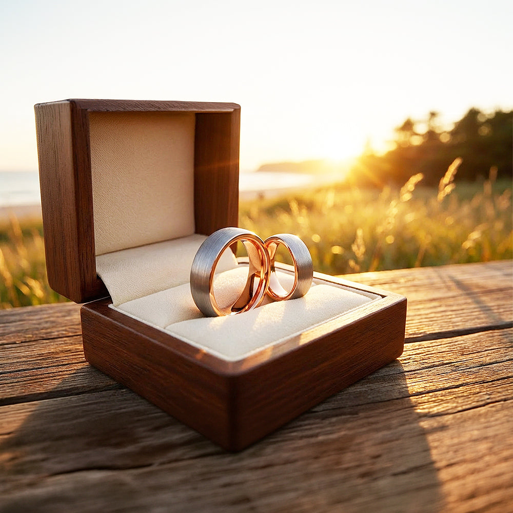 Noble | Tungsten Couple Rings | Silver Wedding Bands - Ring | Singapore Jewellery, Wedding Rings & Gifts | Same Day Delivery | Tiara.com.sg