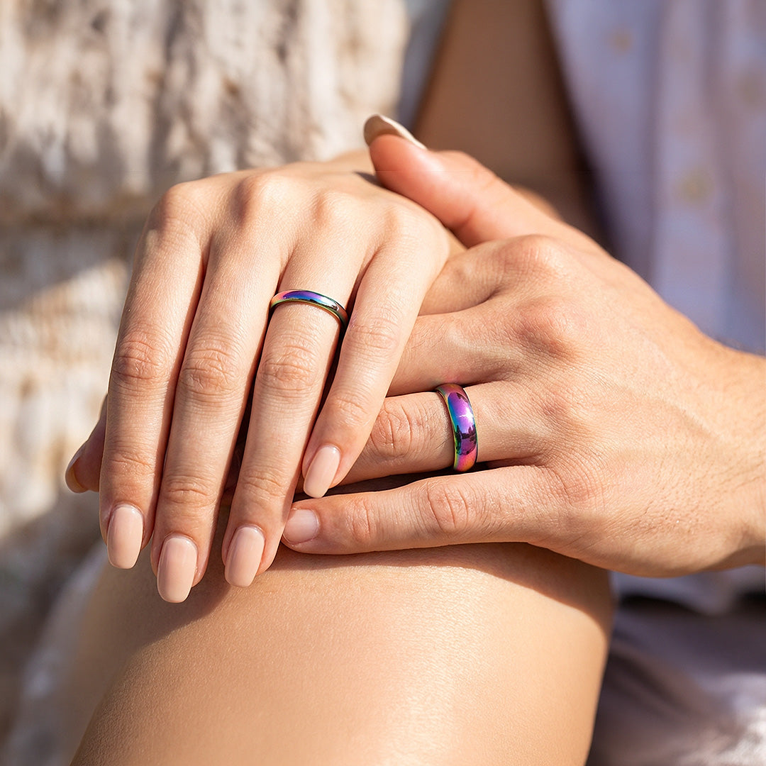 Northen Lights | Tungsten Couple Rings | Multicolour Wedding Bands - Ring | Singapore Jewellery, Wedding Rings &amp; Gifts | Same Day Delivery | Tiara.com.sg