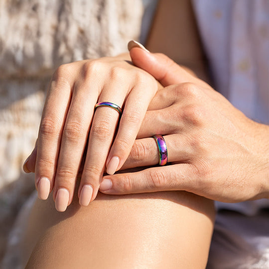 Northen Lights | Tungsten Couple Rings | Multicolour Wedding Bands - Ring | Singapore Jewellery, Wedding Rings &amp; Gifts | Same Day Delivery | Tiara.com.sg