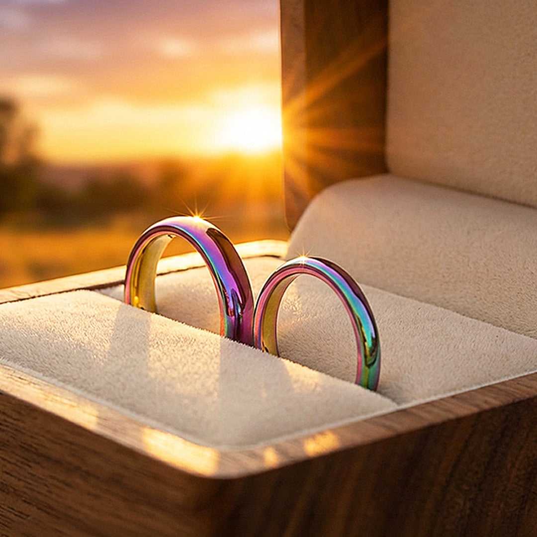 Northen Lights | Tungsten Couple Rings | Multicolour Wedding Bands - Ring | Singapore Jewellery, Wedding Rings & Gifts | Same Day Delivery | Tiara.com.sg