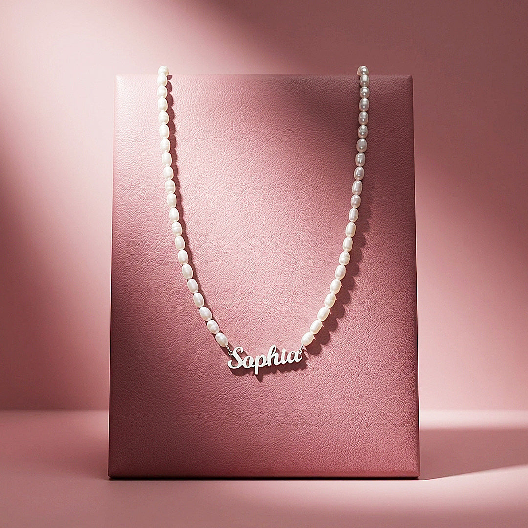 Pearl Name Necklace | Personalised Necklace | Nova1042