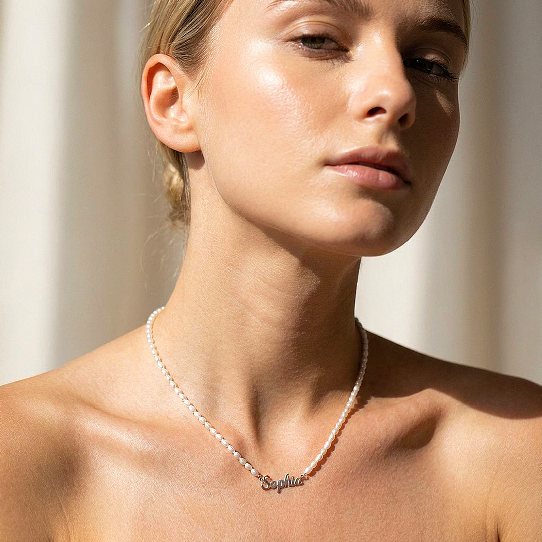 Pearl Name Necklace | Personalised Necklace | Nova1042