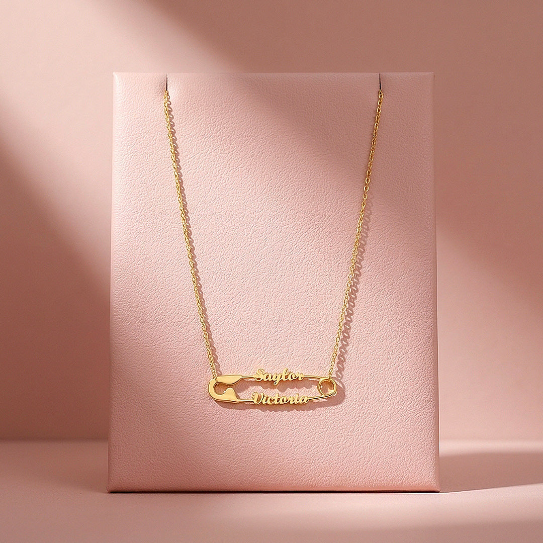 Safety Pin Necklace | Personalised Necklace | Nova1047