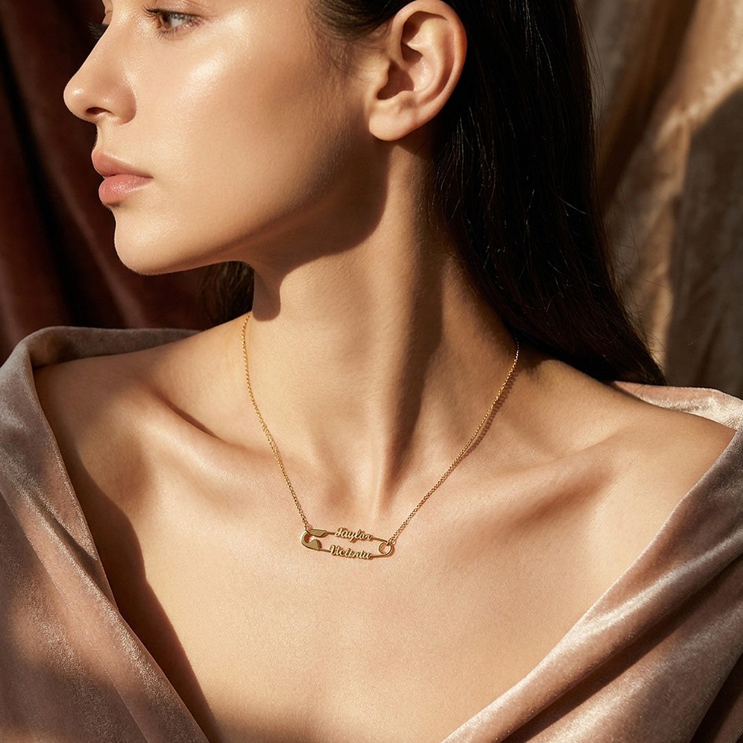 Safety Pin Necklace | Personalised Necklace | Nova1047