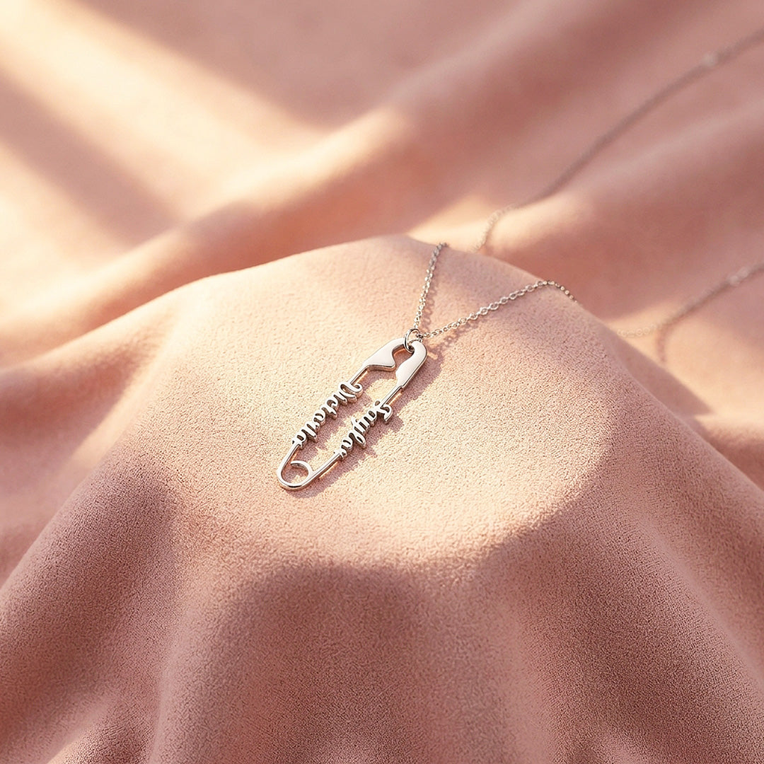 Safety Pin Necklace | Personalised Necklace | Nova1047