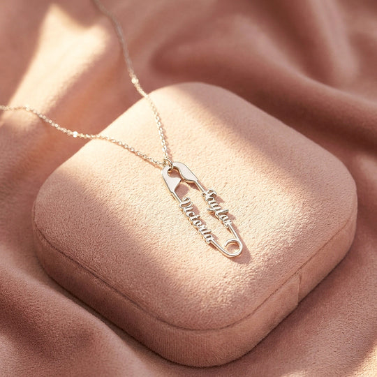 Safety Pin Necklace | Personalised Necklace | Nova1047