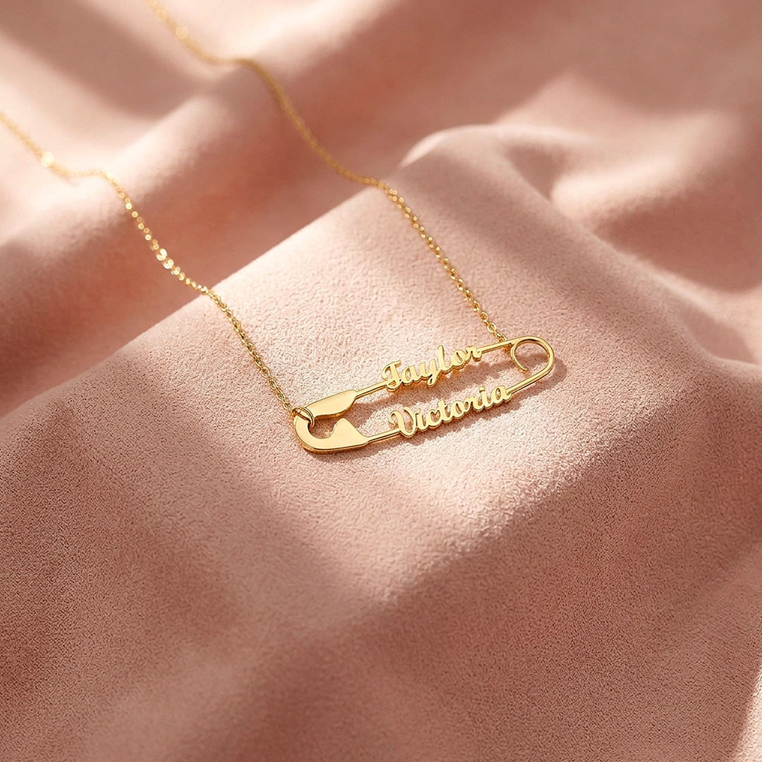 Safety Pin Necklace | Personalised Necklace | Nova1047