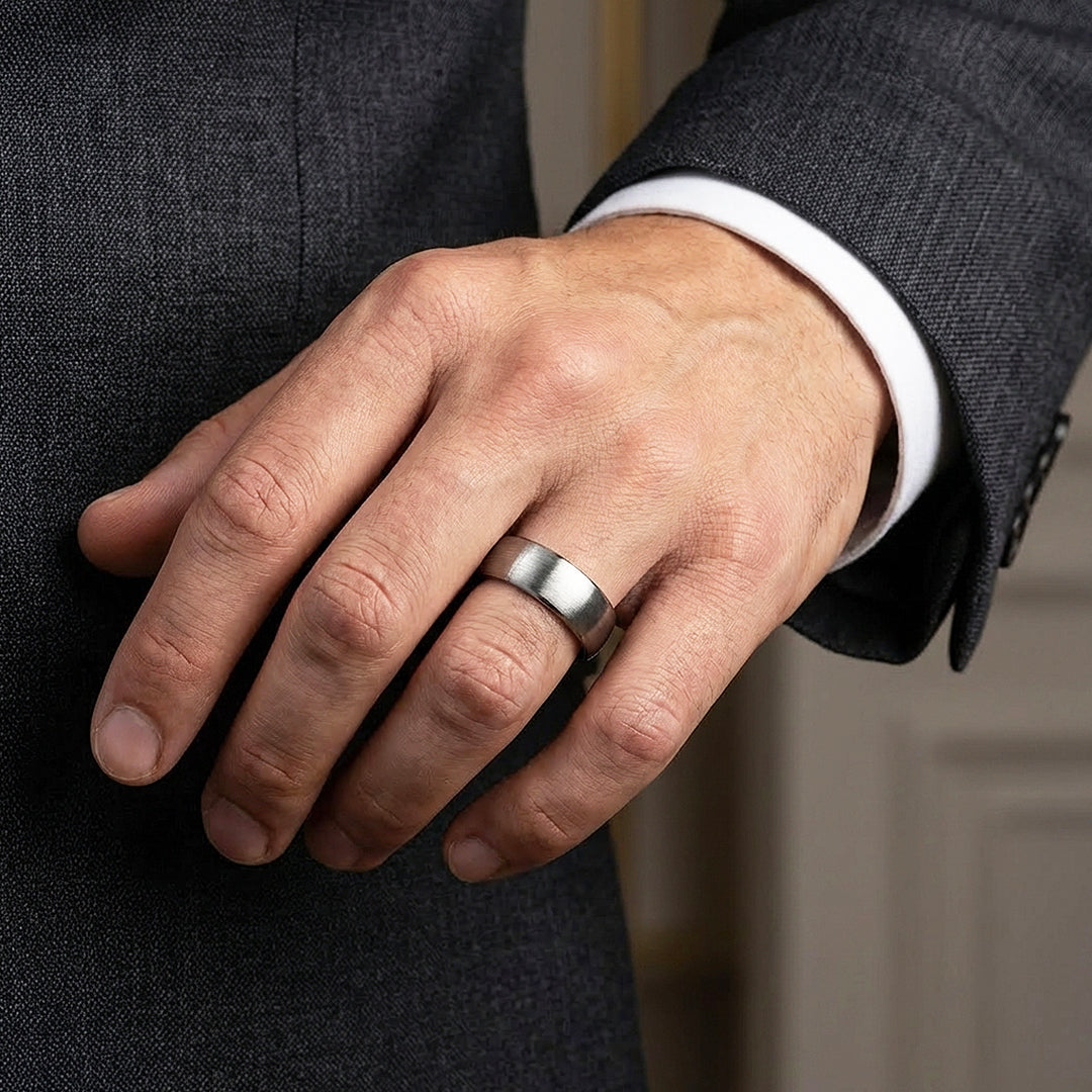 Opulent Brushed Domed Tungsten Carbide Ring - Ring | Singapore Jewellery, Wedding Rings &amp; Gifts | Same Day Delivery | Tiara.com.sg