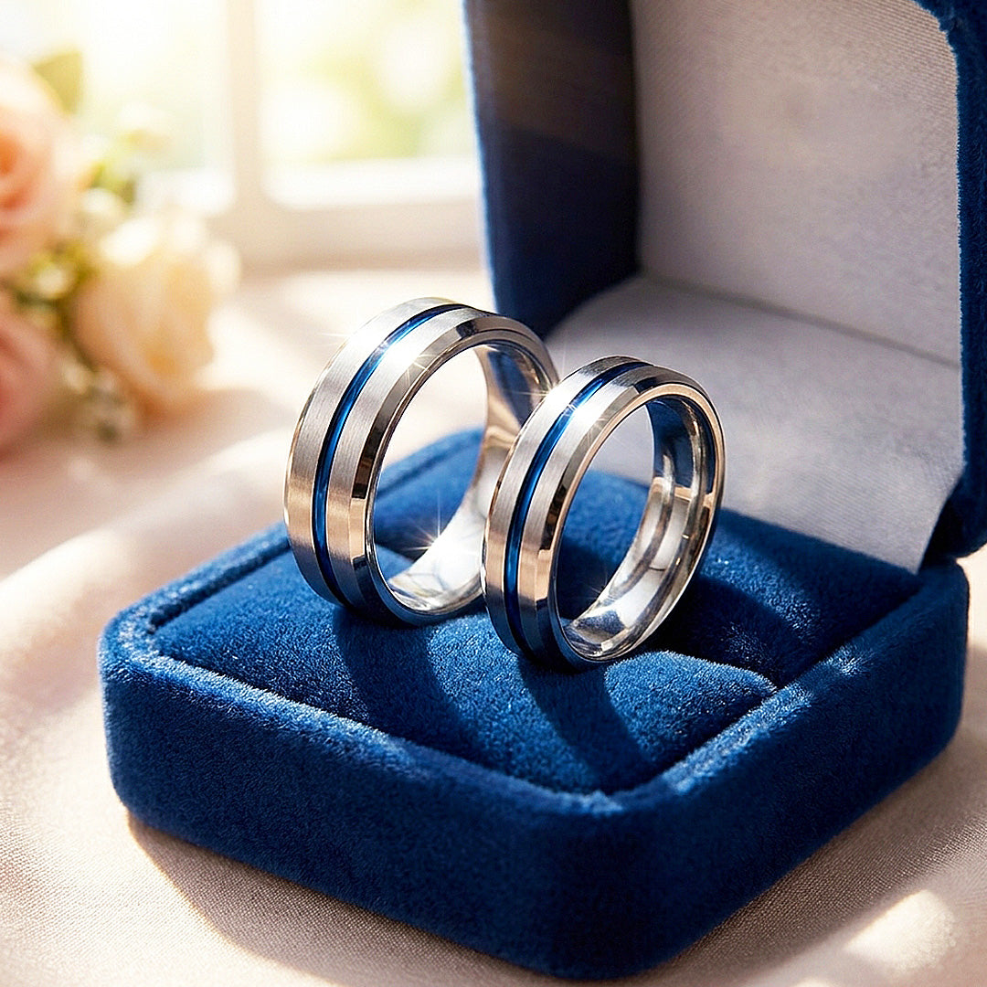 Oros | Tungsten Couple Rings | Silver Wedding Bands