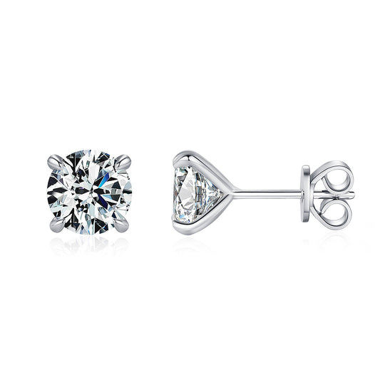 Classic Solitaire Stud Earrings | Moissanite | 925 Sterling Silver | Prm8102 - Earrings | Singapore Jewellery, Wedding Rings &amp; Gifts | Same Day Delivery | Tiara.com.sg
