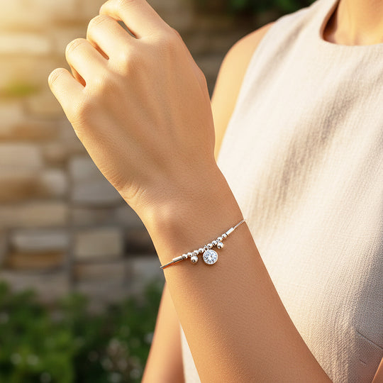Bezel Geometric Charm Bracelet | Moissanite | Prm9163 - Bracelets | Singapore Jewellery, Wedding Rings &amp; Gifts | Same Day Delivery | Tiara.com.sg