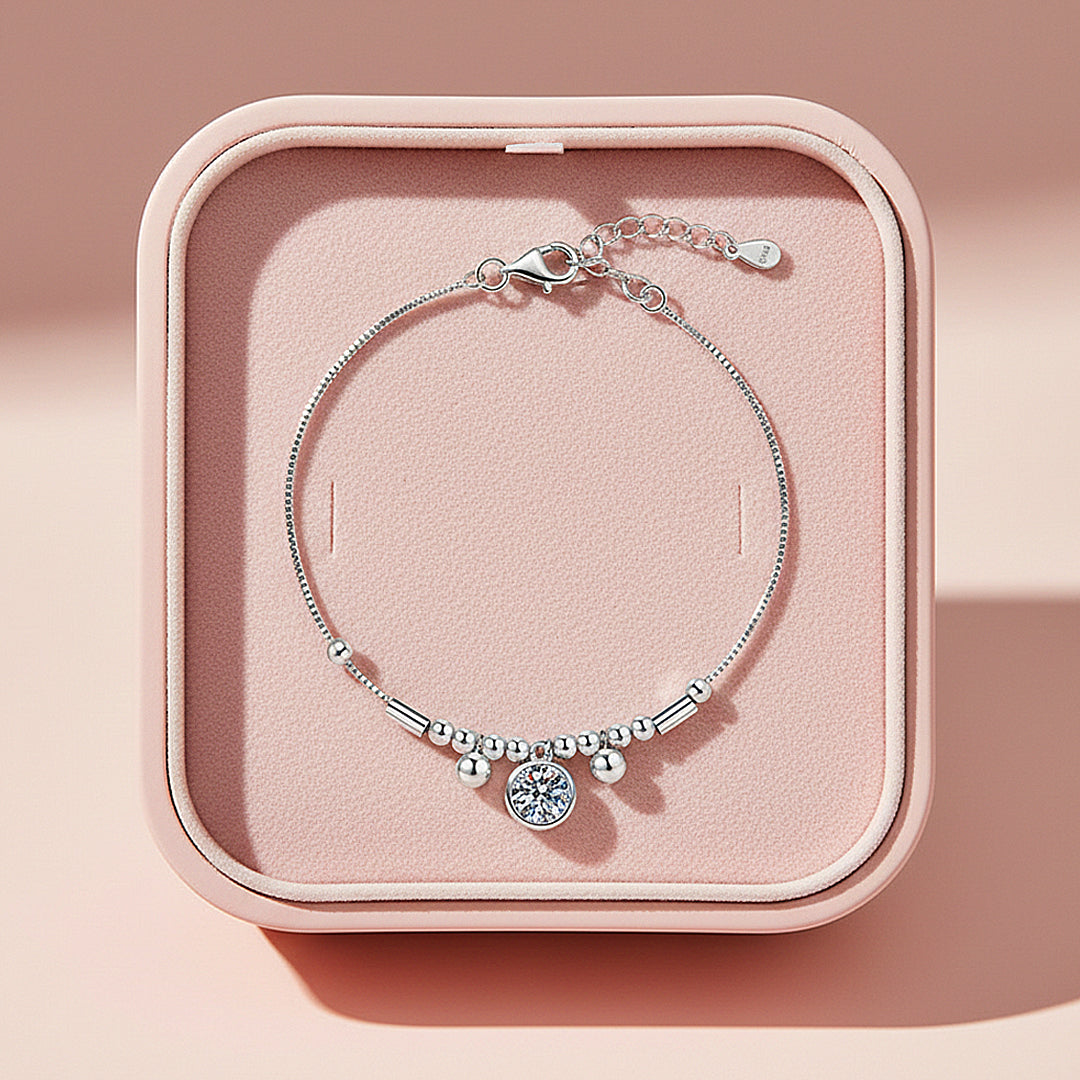 Bezel Geometric Charm Bracelet | Moissanite | Prm9163 - Bracelets | Singapore Jewellery, Wedding Rings &amp; Gifts | Same Day Delivery | Tiara.com.sg