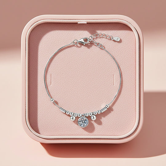 Bezel Geometric Charm Bracelet | Moissanite | Prm9163 - Bracelets | Singapore Jewellery, Wedding Rings &amp; Gifts | Same Day Delivery | Tiara.com.sg
