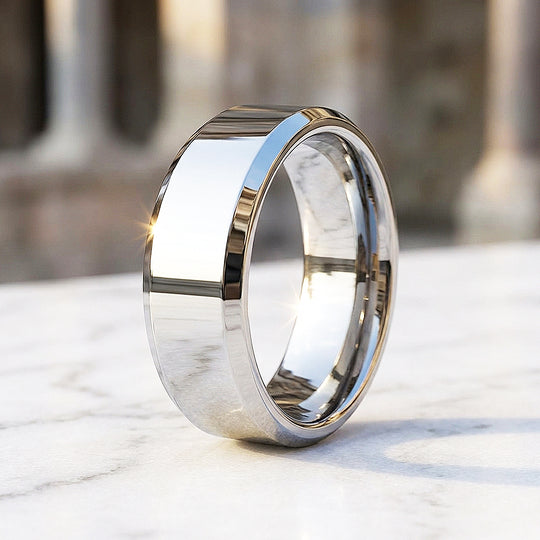 Paladin Polished Tungsten Carbide Ring - Ring | Singapore Jewellery, Wedding Rings &amp; Gifts | Same Day Delivery | Tiara.com.sg
