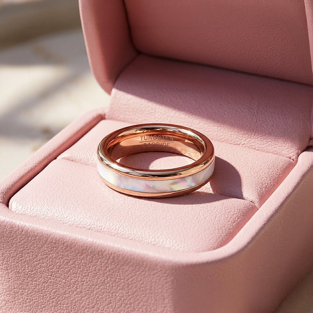 Pegacorn | Mother of Pearl Rose Gold Tungsten Carbide