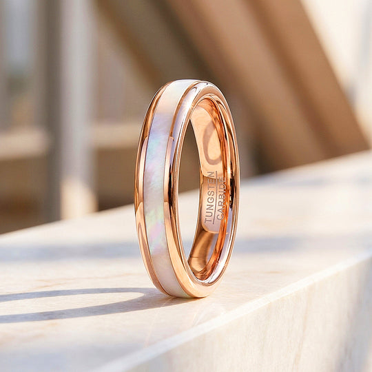 Pegacorn | Mother of Pearl Rose Gold Tungsten Carbide
