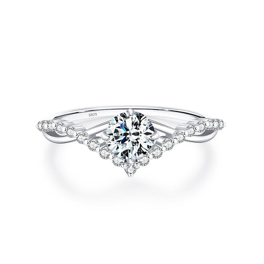 Twisted Wishbone Halo Ring | 0.50ct | Moissanite | 925 Sterling Silver | Prm7102 - Ring | Singapore Jewellery, Wedding Rings &amp; Gifts | Same Day Delivery | Tiara.com.sg