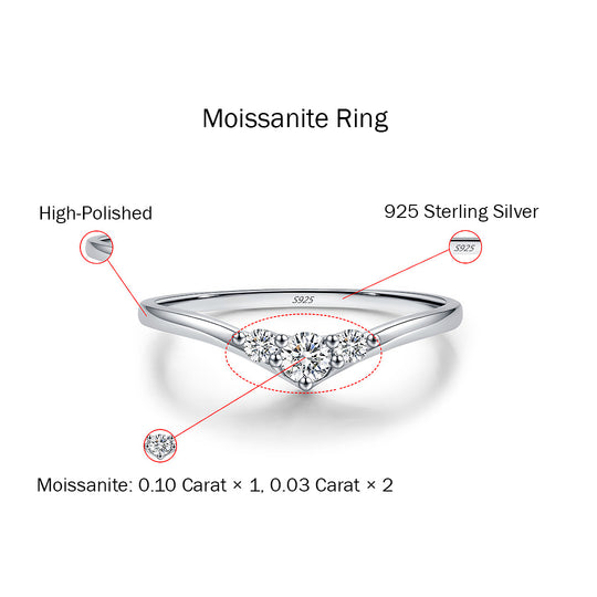 V-Shape Wishbone Ring | Moissanite | 925 Sterling Silver | Prm7103 - Ring | Singapore Jewellery, Wedding Rings &amp; Gifts | Same Day Delivery | Tiara.com.sg