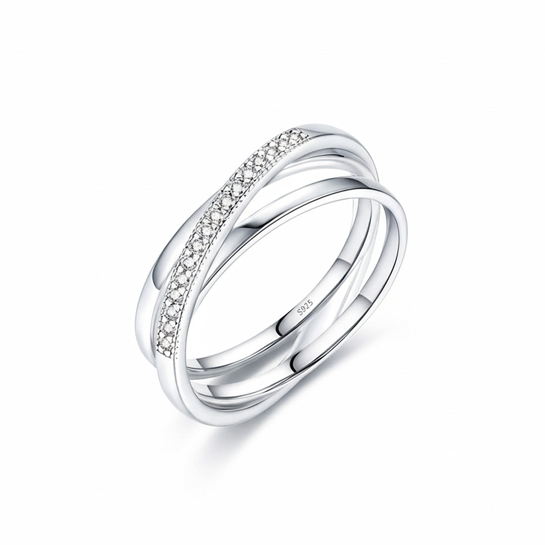 Triple Interlocking Cross Band | 925 Sterling Silver | Prm7106 - Ring | Singapore Jewellery, Wedding Rings &amp; Gifts | Same Day Delivery | Tiara.com.sg