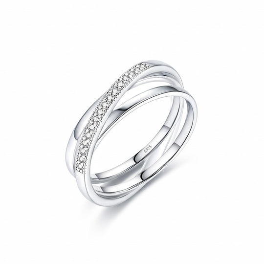 Triple Interlocking Cross Band | 925 Sterling Silver | Prm7106 - Ring | Singapore Jewellery, Wedding Rings &amp; Gifts | Same Day Delivery | Tiara.com.sg