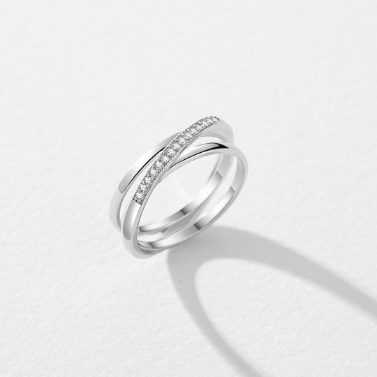 Triple Interlocking Cross Band | 925 Sterling Silver | Prm7106 - Ring | Singapore Jewellery, Wedding Rings &amp; Gifts | Same Day Delivery | Tiara.com.sg