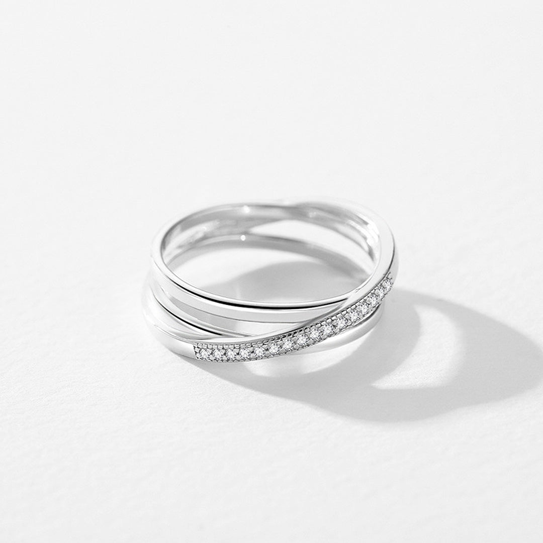 Triple Interlocking Cross Band | 925 Sterling Silver | Prm7106 - Ring | Singapore Jewellery, Wedding Rings &amp; Gifts | Same Day Delivery | Tiara.com.sg