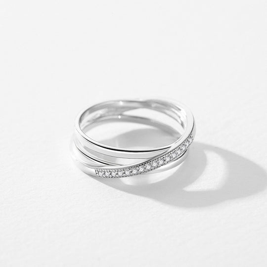 Triple Interlocking Cross Band | 925 Sterling Silver | Prm7106 - Ring | Singapore Jewellery, Wedding Rings &amp; Gifts | Same Day Delivery | Tiara.com.sg