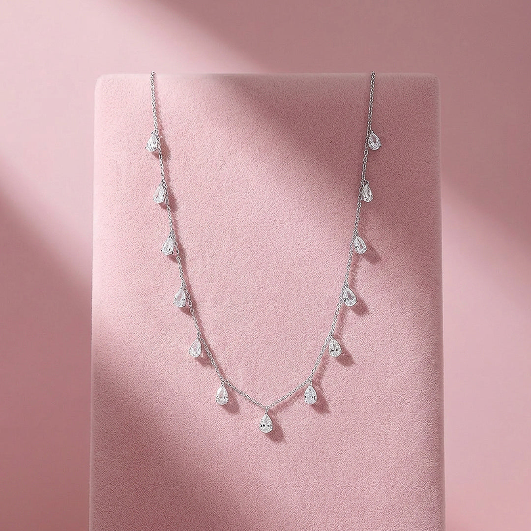 Teardrop Fringe Charm Necklace | Prm2011