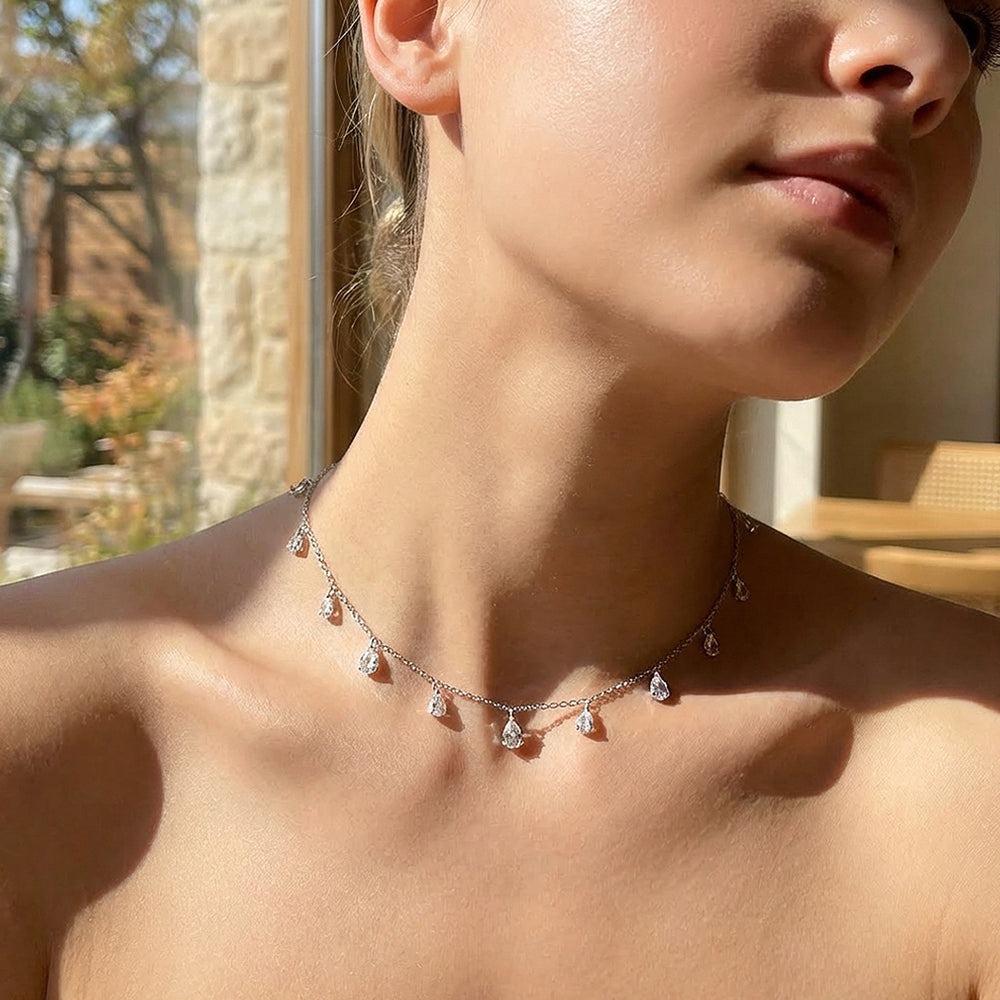 Teardrop Fringe Charm Necklace | Prm2011