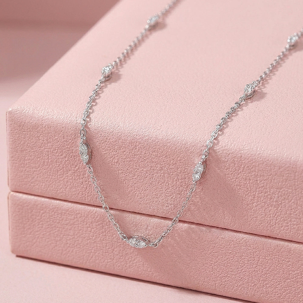 Horizontal Marquise Station Necklace | Prm2012