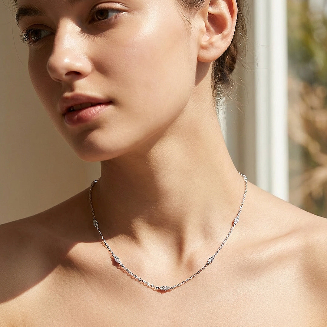 Horizontal Marquise Station Necklace | Prm2012