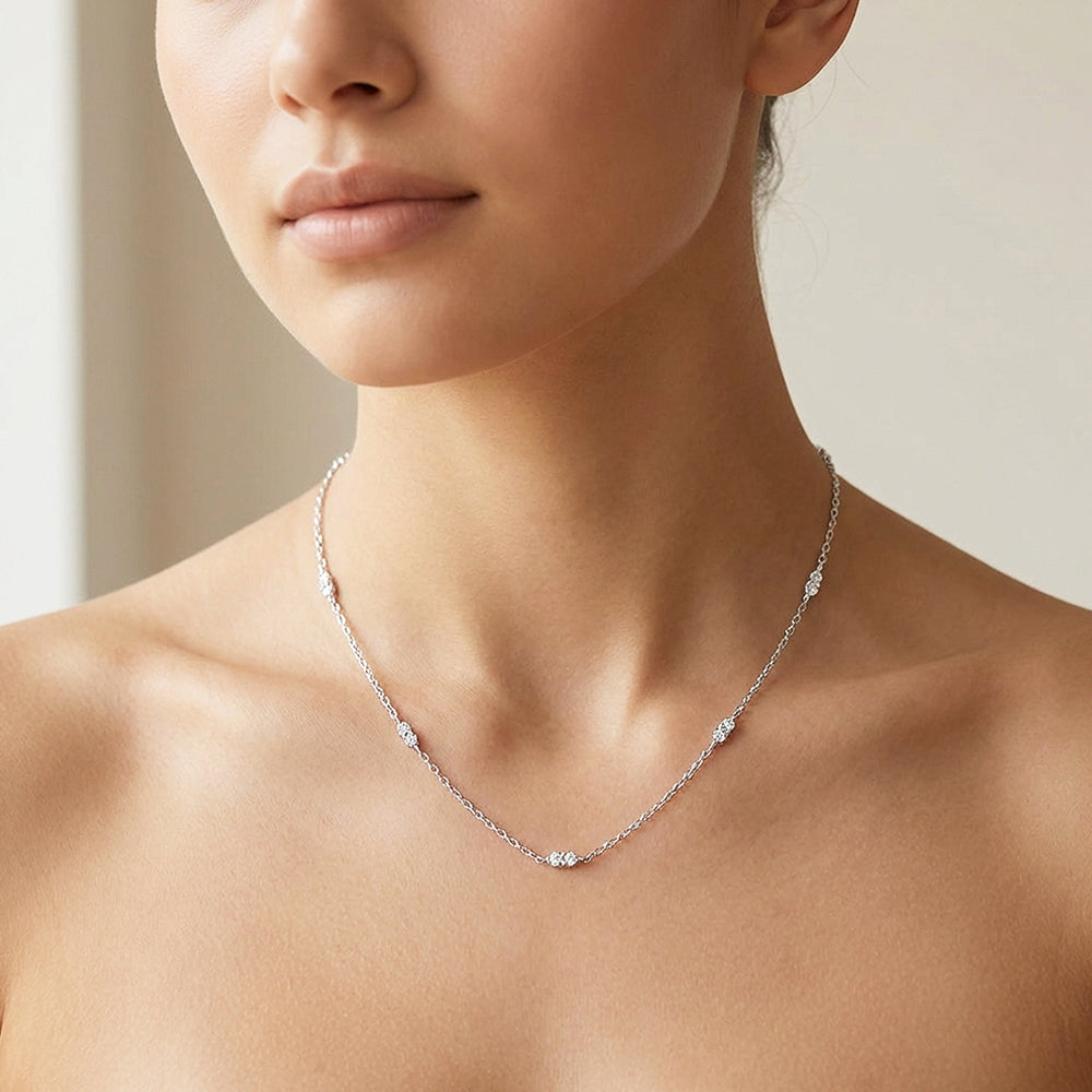 Horizontal Marquise Station Necklace | Prm2012