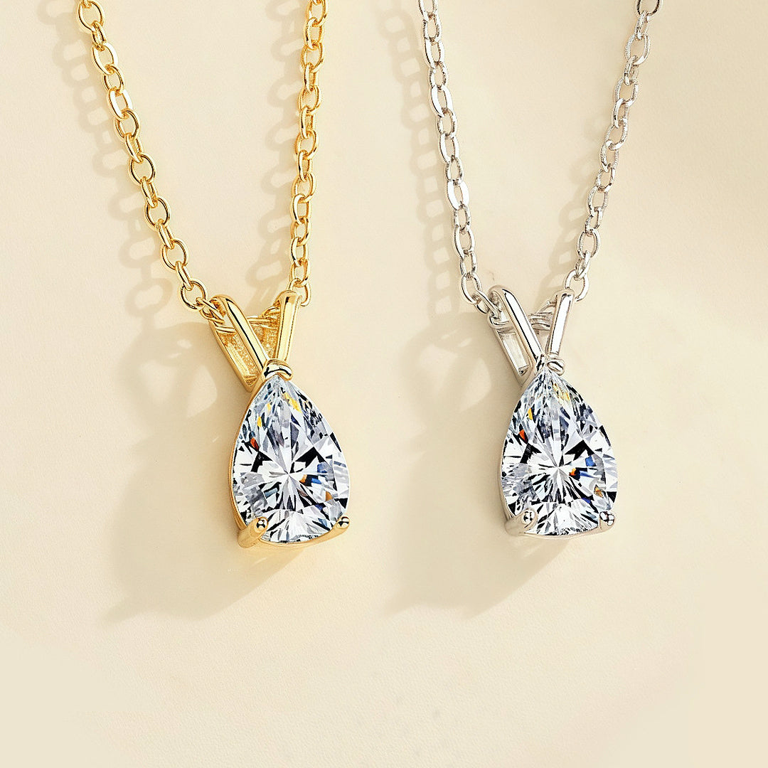 Pear Cut Solitaire Necklace | 1.00ct | Moissanite | 925 Sterling Silver | Prm2017 - Ring | Singapore Jewellery, Wedding Rings &amp; Gifts | Same Day Delivery | Tiara.com.sg