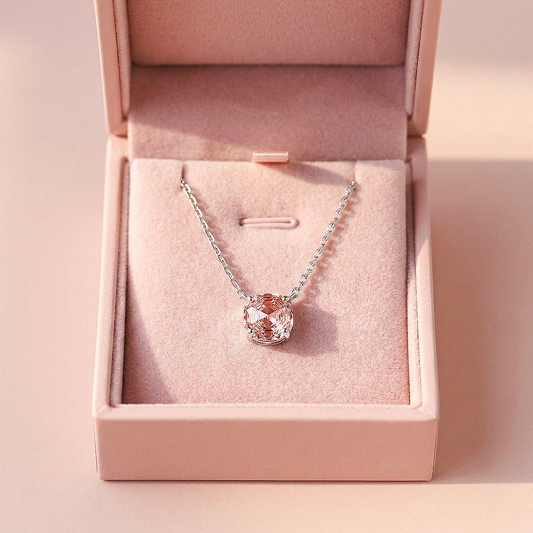 Solitaire Necklace | 925 Sterling Silver | Pink Rose-Cut | Prm2027 - Ring | Singapore Jewellery, Wedding Rings &amp; Gifts | Same Day Delivery | Tiara.com.sg