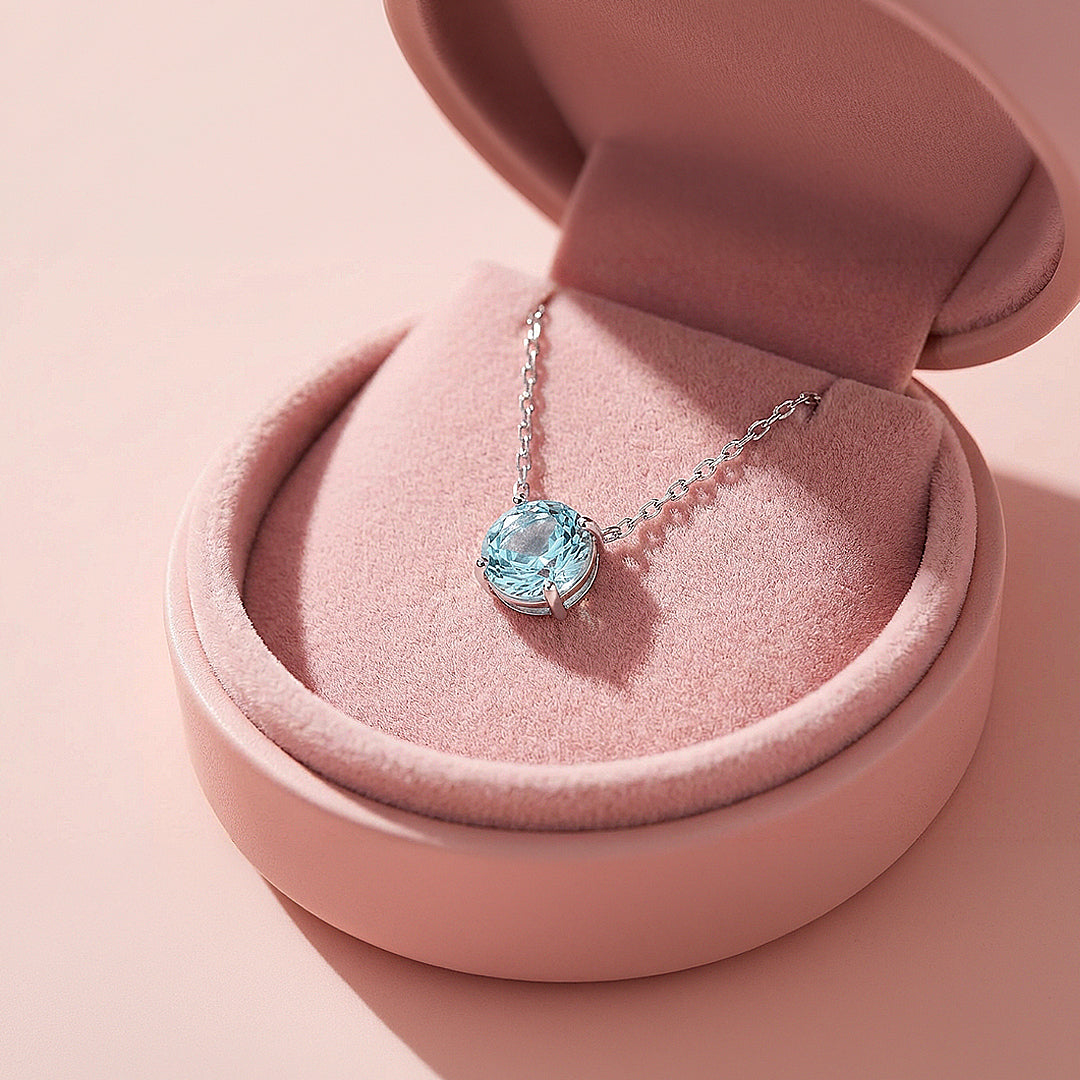 Solitaire Necklace | 925 Sterling Silver | Blue Rose-Cut | Prm2028 - Ring | Singapore Jewellery, Wedding Rings &amp; Gifts | Same Day Delivery | Tiara.com.sg