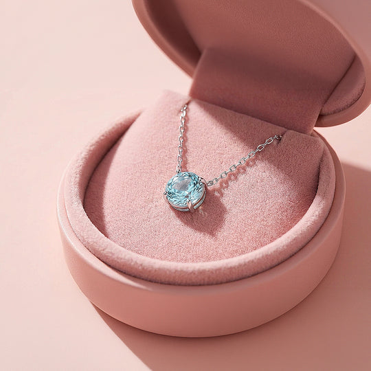 Solitaire Necklace | 925 Sterling Silver | Blue Rose-Cut | Prm2028 - Ring | Singapore Jewellery, Wedding Rings &amp; Gifts | Same Day Delivery | Tiara.com.sg